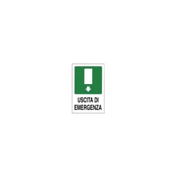 CARTELLO PVC 30X20 'USCITA EMERGENZA (IN BASSO)'